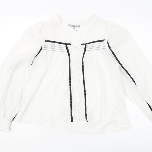 Oliver Bonas Women's White Blouse with Buttons