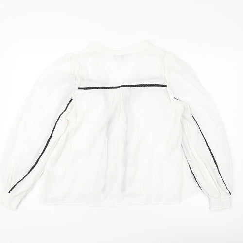 Oliver Bonas Women's White Blouse with Buttons