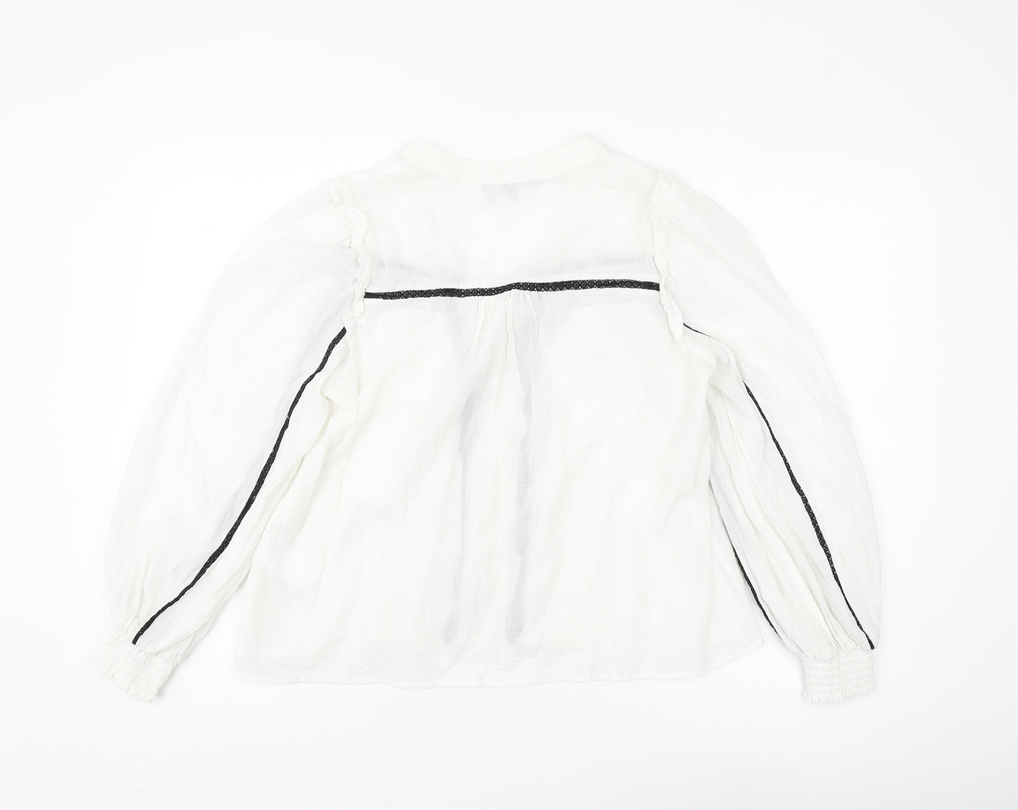 Oliver Bonas Women's White Blouse with Buttons