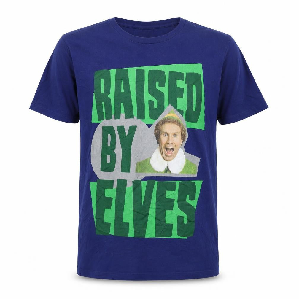 Elf Men's XL Blue Christmas Graphic T-Shirt