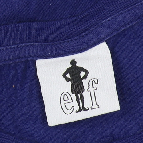 Elf Men's XL Blue Christmas Graphic T-Shirt