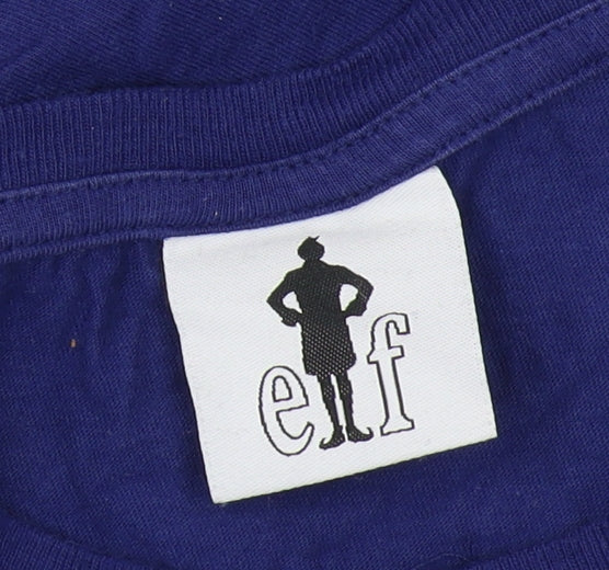 Elf Men's XL Blue Christmas Graphic T-Shirt