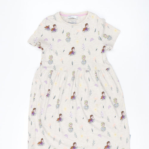 Marks and Spencer Girls Beige Frozen Dress 8-9Y A-Line