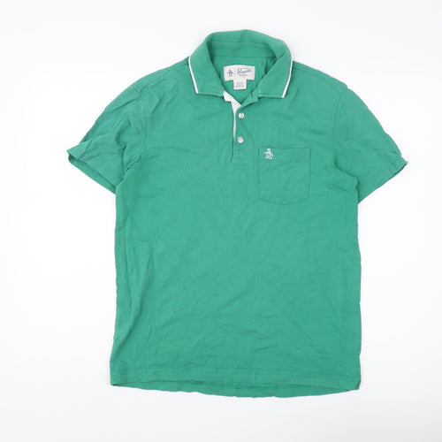 Original Penguin Men's Green Polo Shirt - Size S