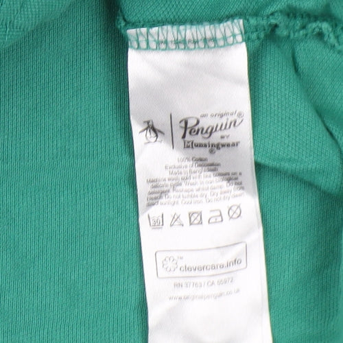 Original Penguin Men's Green Polo Shirt - Size S