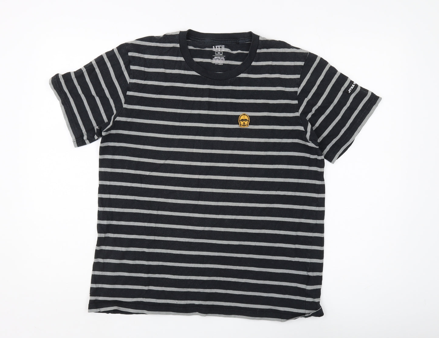 UT Men's Black Star Wars Striped T-Shirt M
