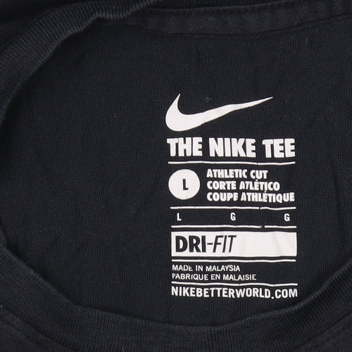 Nike Men's L Black Athletic Fit Dri-FIT T-Shirt