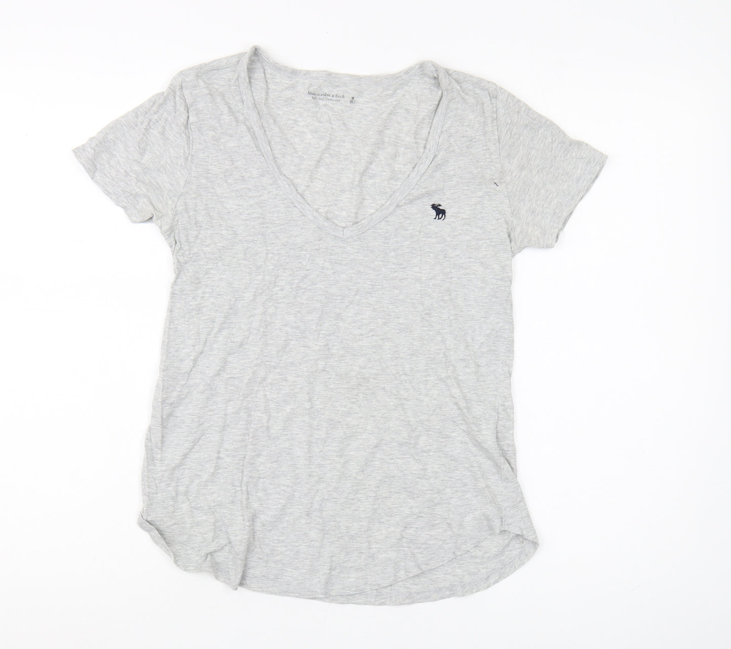 Abercrombie & Fitch Women's Grey V-Neck T-Shirt