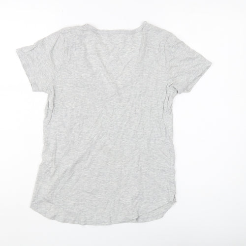 Abercrombie & Fitch Women's Grey V-Neck T-Shirt
