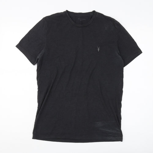 AllSaints Men's Black Medium Cotton Logo T-Shirt