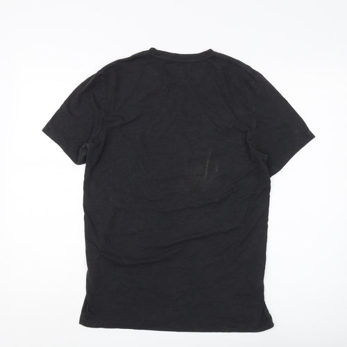 AllSaints Men's Black Medium Cotton Logo T-Shirt