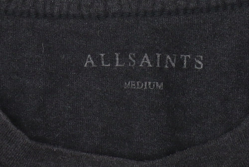 AllSaints Men's Black Medium Cotton Logo T-Shirt