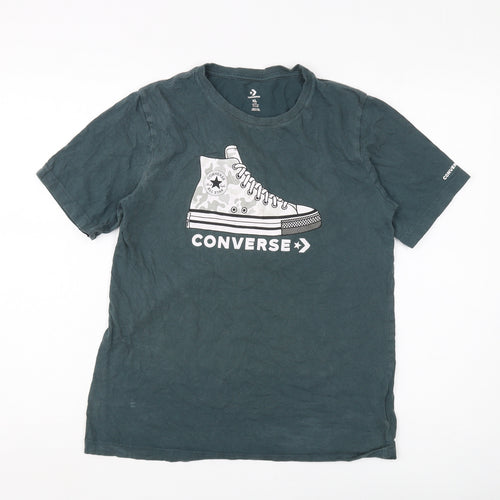 Converse Boys Green Graphic T-Shirt, XL, Casual Logo Style