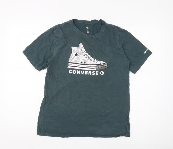 Converse Boys Green Graphic T-Shirt, XL, Casual Logo Style