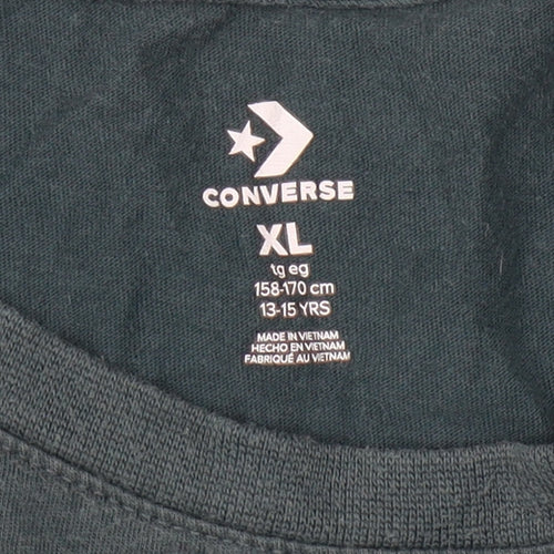 Converse Boys Green Graphic T-Shirt, XL, Casual Logo Style