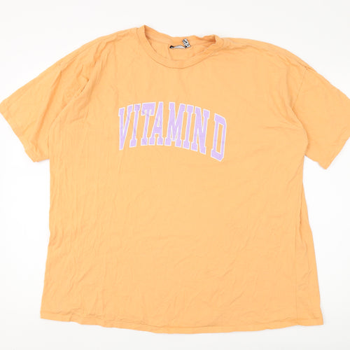 ASOS Unisex Orange Cotton Relaxed T-Shirt Size 16