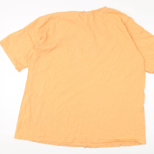 ASOS Unisex Orange Cotton Relaxed T-Shirt Size 16