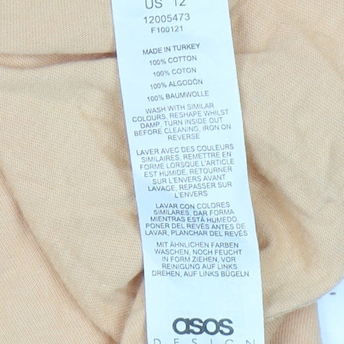 ASOS Unisex Orange Cotton Relaxed T-Shirt Size 16