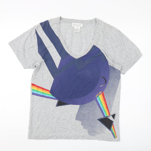 Paul & Joe Women's Grey Graphic T-Shirt, M, Casual Style