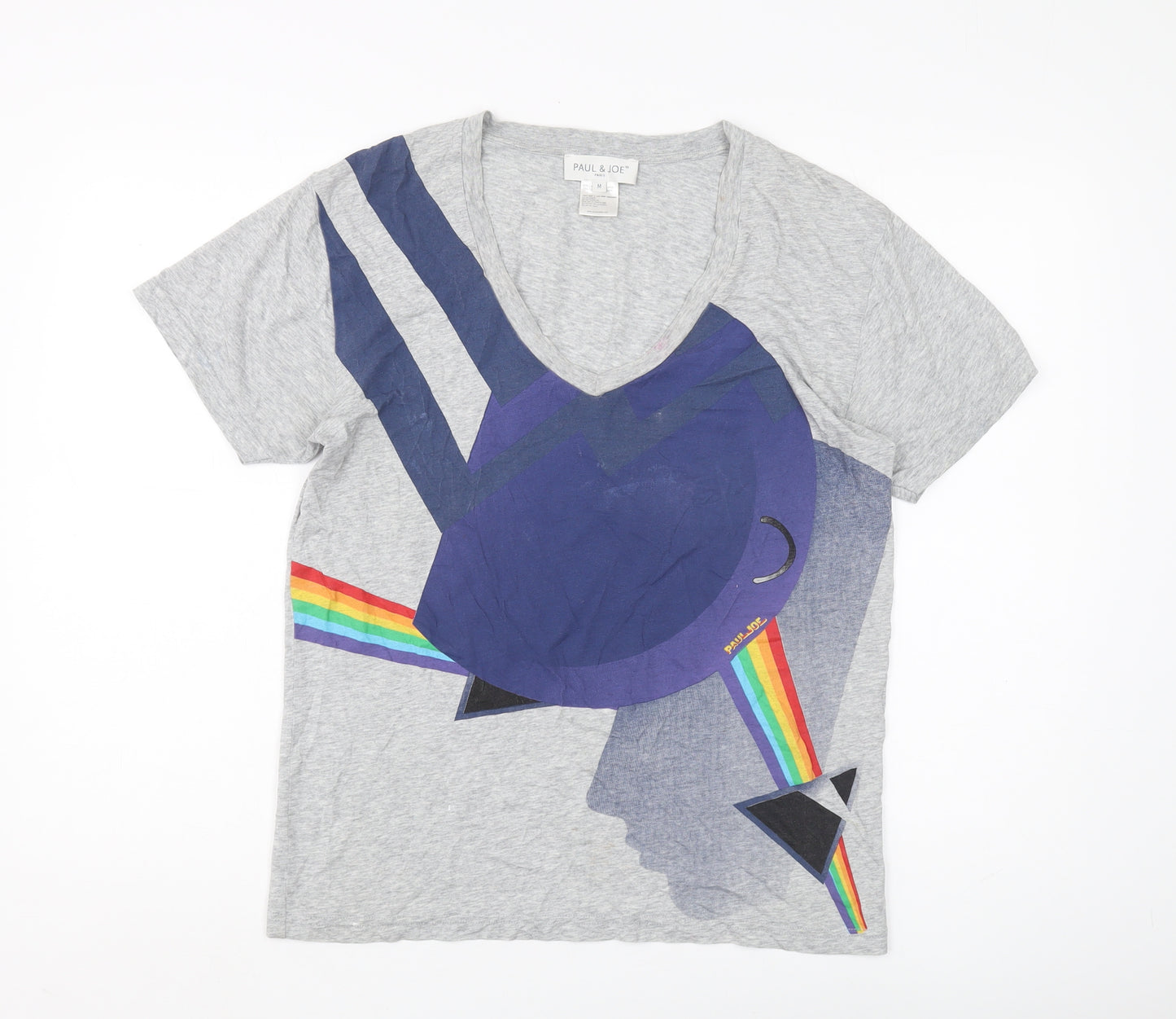 Paul & Joe Women's Grey Graphic T-Shirt, M, Casual Style