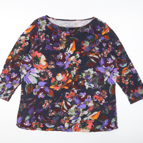 Lands' End Women's Floral Blouse, M, Multicoloured, Casual