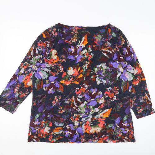 Lands' End Women's Floral Blouse, M, Multicoloured, Casual