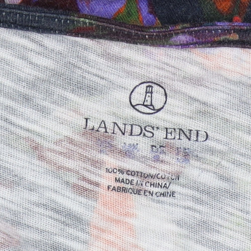 Lands' End Women's Floral Blouse, M, Multicoloured, Casual