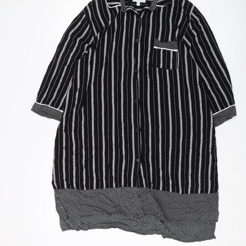 DKNY Women's Black Striped Tunic Shirt, Size M, Casual