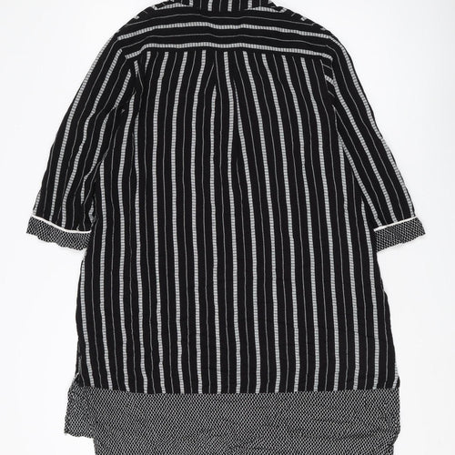DKNY Women's Black Striped Tunic Shirt, Size M, Casual