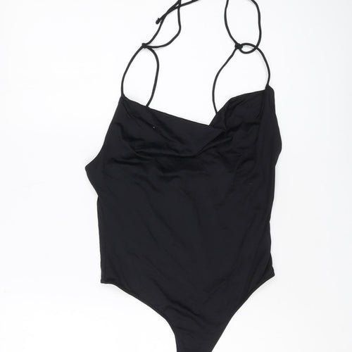 Bershka Women's Black Sleeveless Bodysuit, L