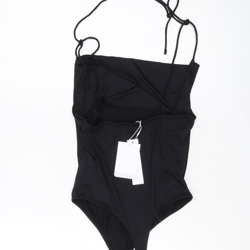 Bershka Women's Black Sleeveless Bodysuit, L