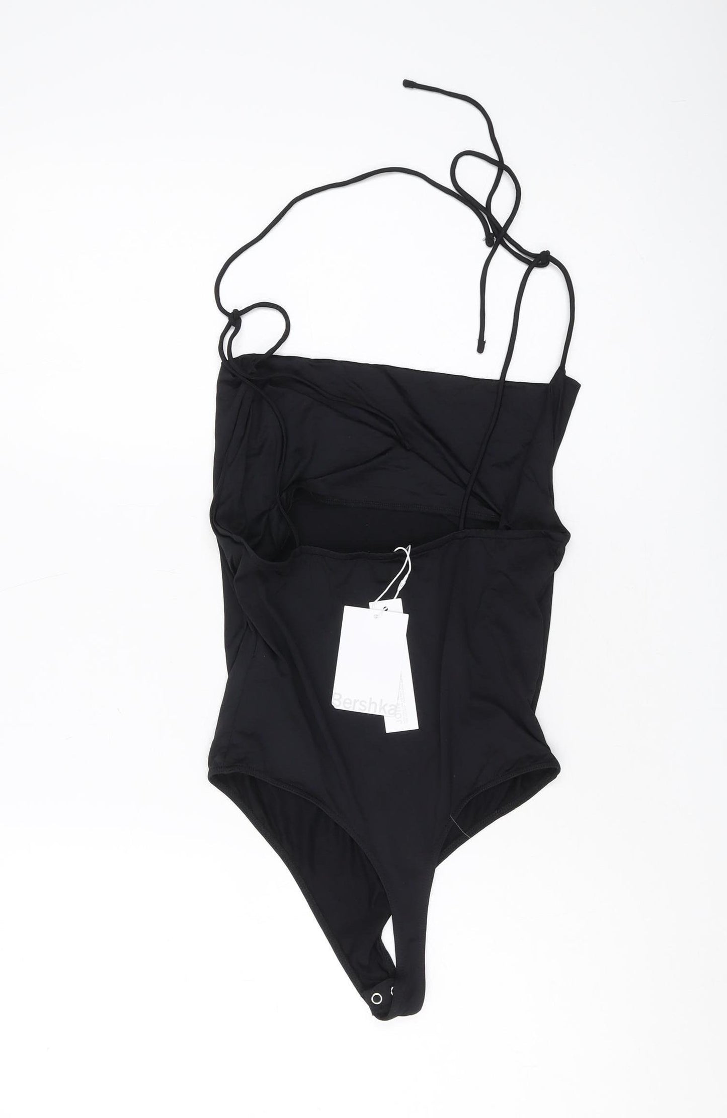 Bershka Women's Black Sleeveless Bodysuit, L