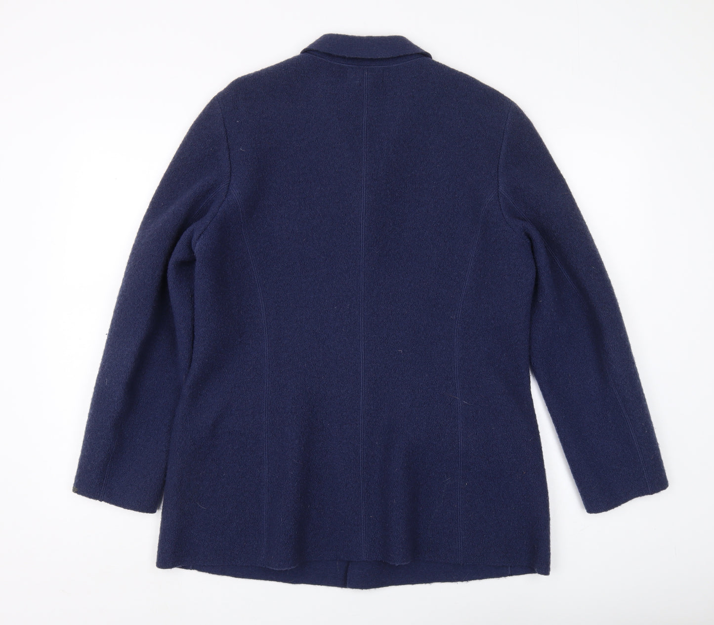 Lands' End Women's Blue Wool Blazer, Size 12, Classic Fit