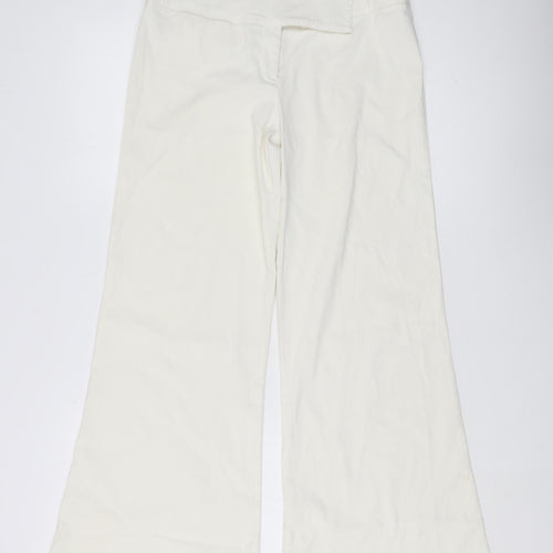 STARK Womens Ivory Wide-Leg Trousers Size 12