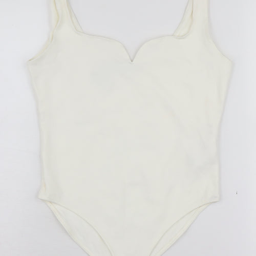 Stradivarius Women's White Bodysuit M Sweetheart Neck