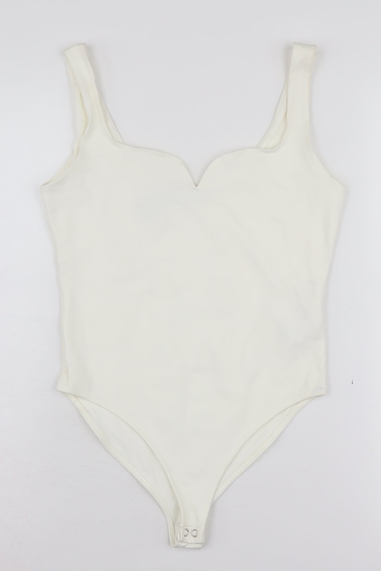 Stradivarius Women's White Bodysuit M Sweetheart Neck