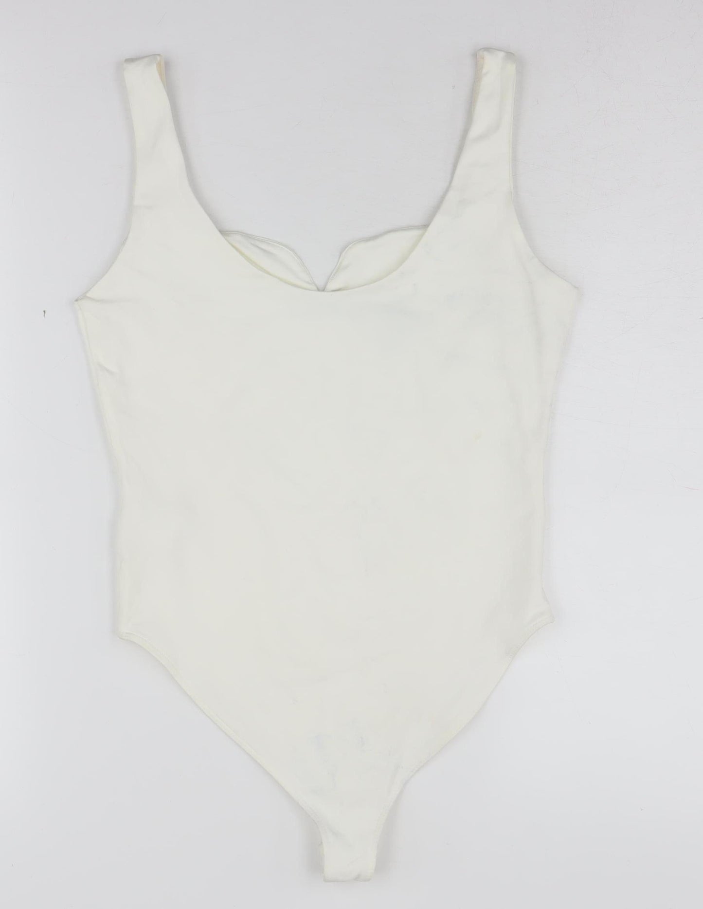 Stradivarius Women's White Bodysuit M Sweetheart Neck
