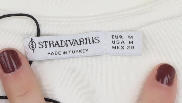 Stradivarius Women's White Bodysuit M Sweetheart Neck