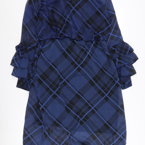 Next Women's Blue Geometric Shift Dress - Size 14