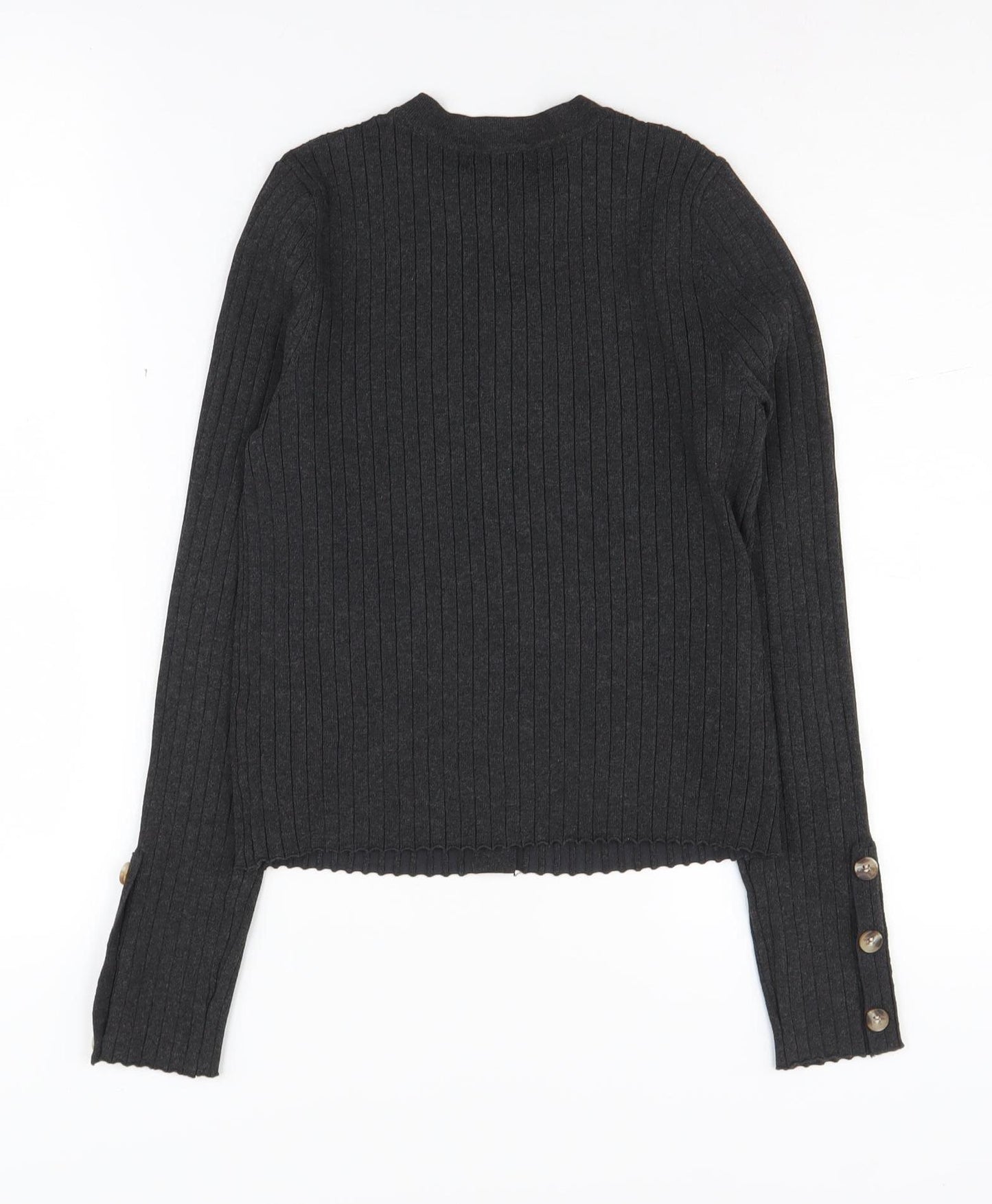 New Look Women's Black Cardigan, Size S, Crew Neck