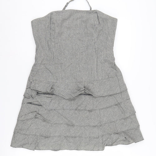 Next Women's Black Check Strapless Dress Size 14