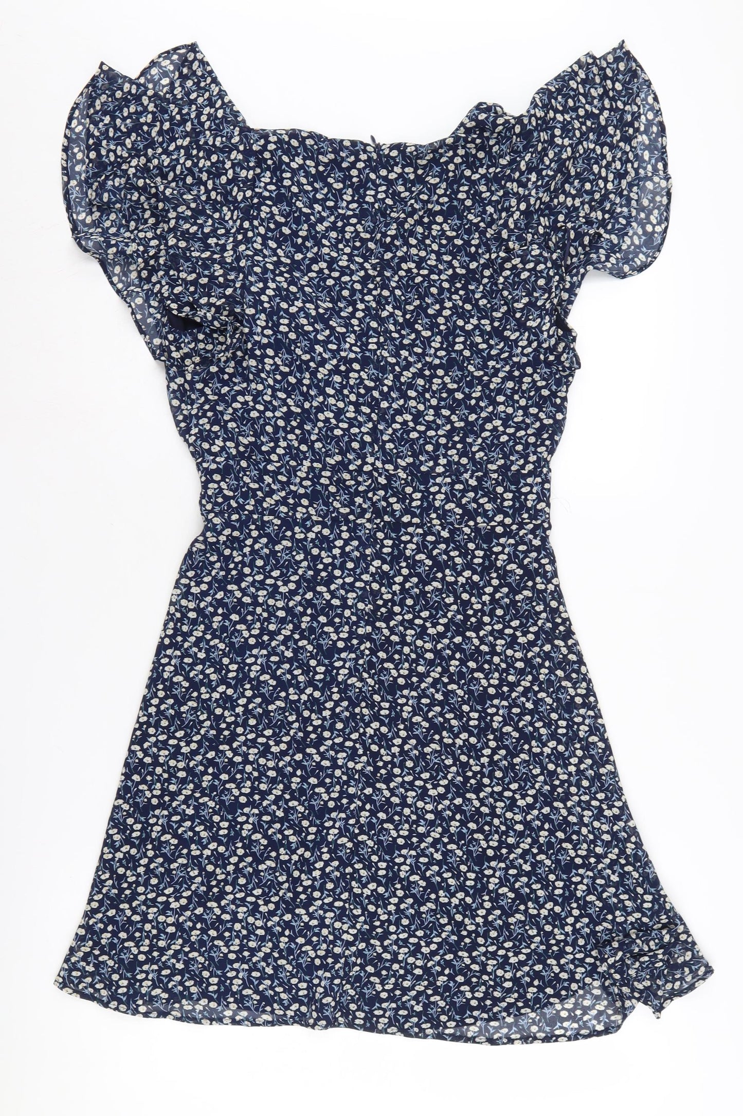 Blue Vanilla Women's Blue Floral Wrap Dress Size 10