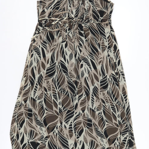 Wallis Petite Beige Geometric Slip Dress, Size 8