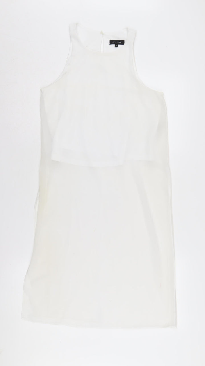 New Look Women's White Tank Top Size 8