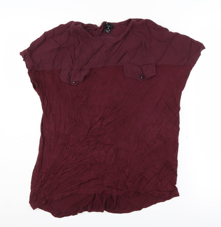 New Look Women's Red Blouse, Size 10, Short Sleeve