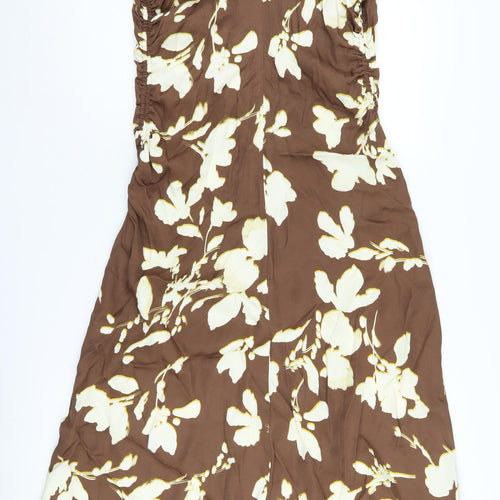 Marks and Spencer Women's Brown Floral Dress 12