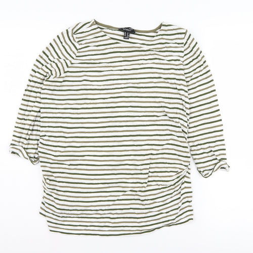 New Look Maternity Striped T-Shirt, Size 12, Boat Neck