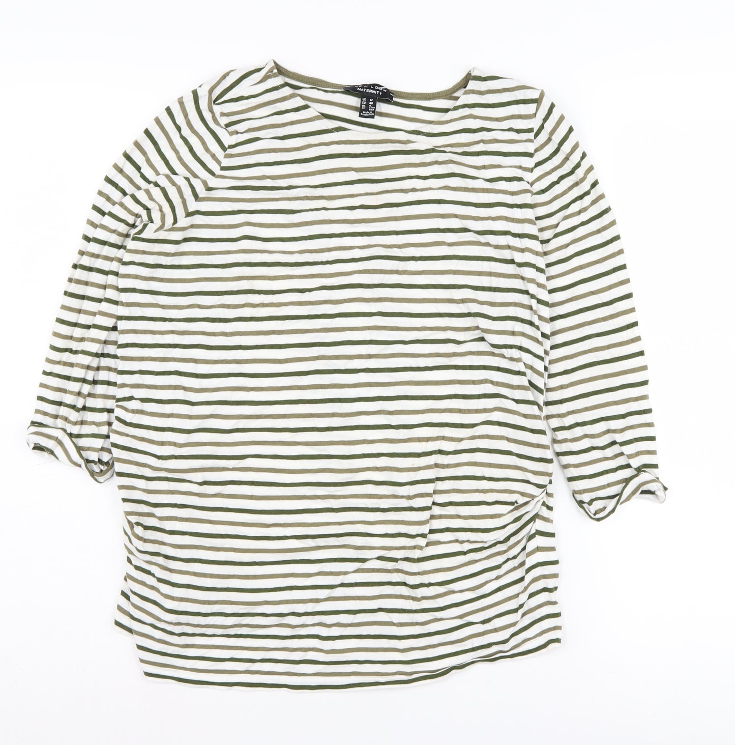 New Look Maternity Striped T-Shirt, Size 12, Boat Neck