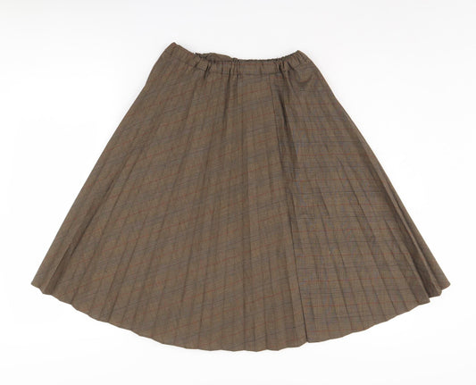 Uniqlo Brown Pleated Girls Skirt, 11-12 Years, Classic
