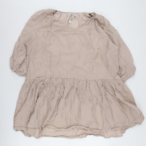 H&M Women's Beige Swing Dress M Viscose Casual